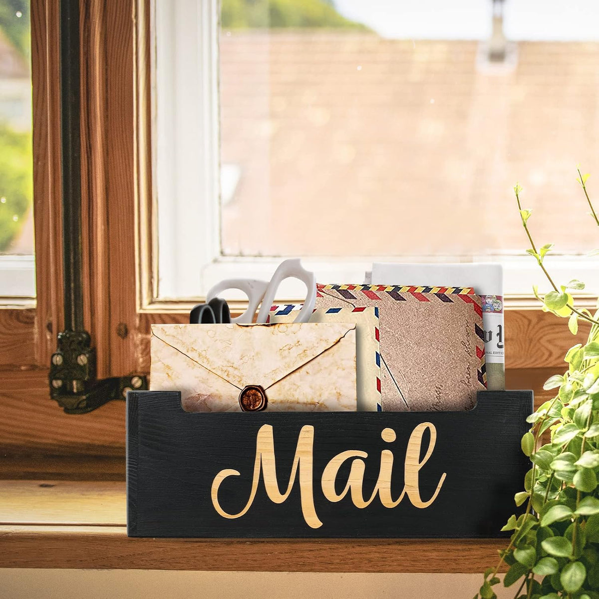 Wooden Mail Organizer Countertop