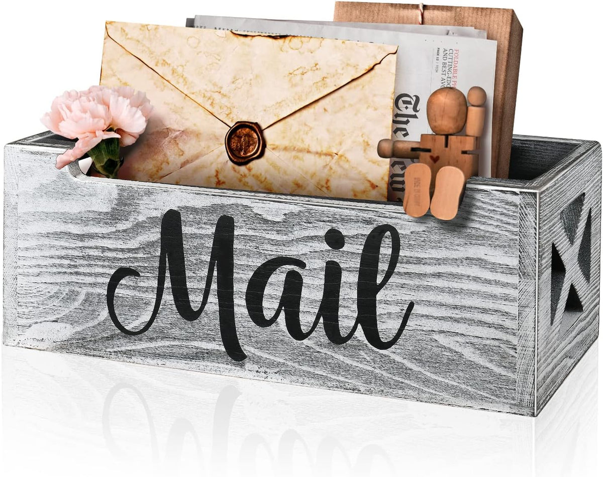 Wooden Mail Organizer Countertop