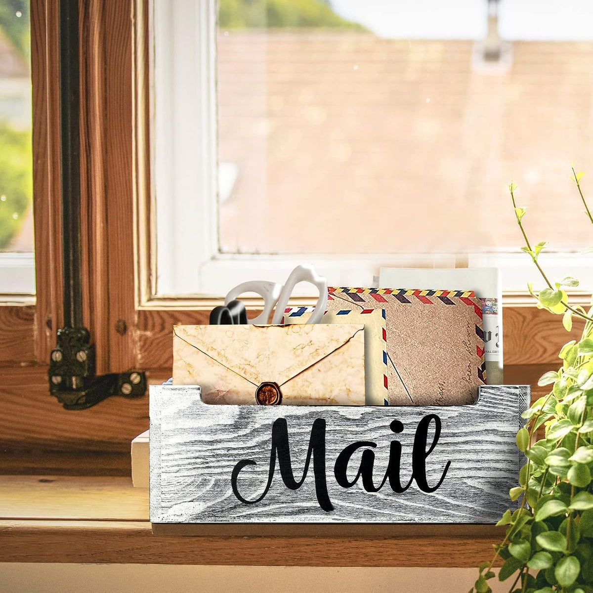 Wooden Mail Organizer Countertop