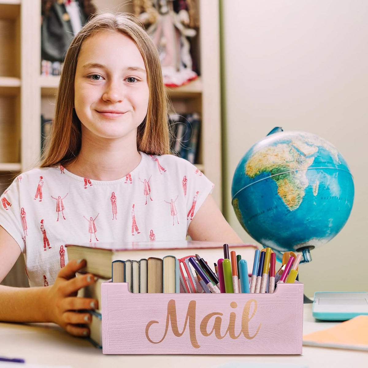 Wooden Mail Organizer Countertop