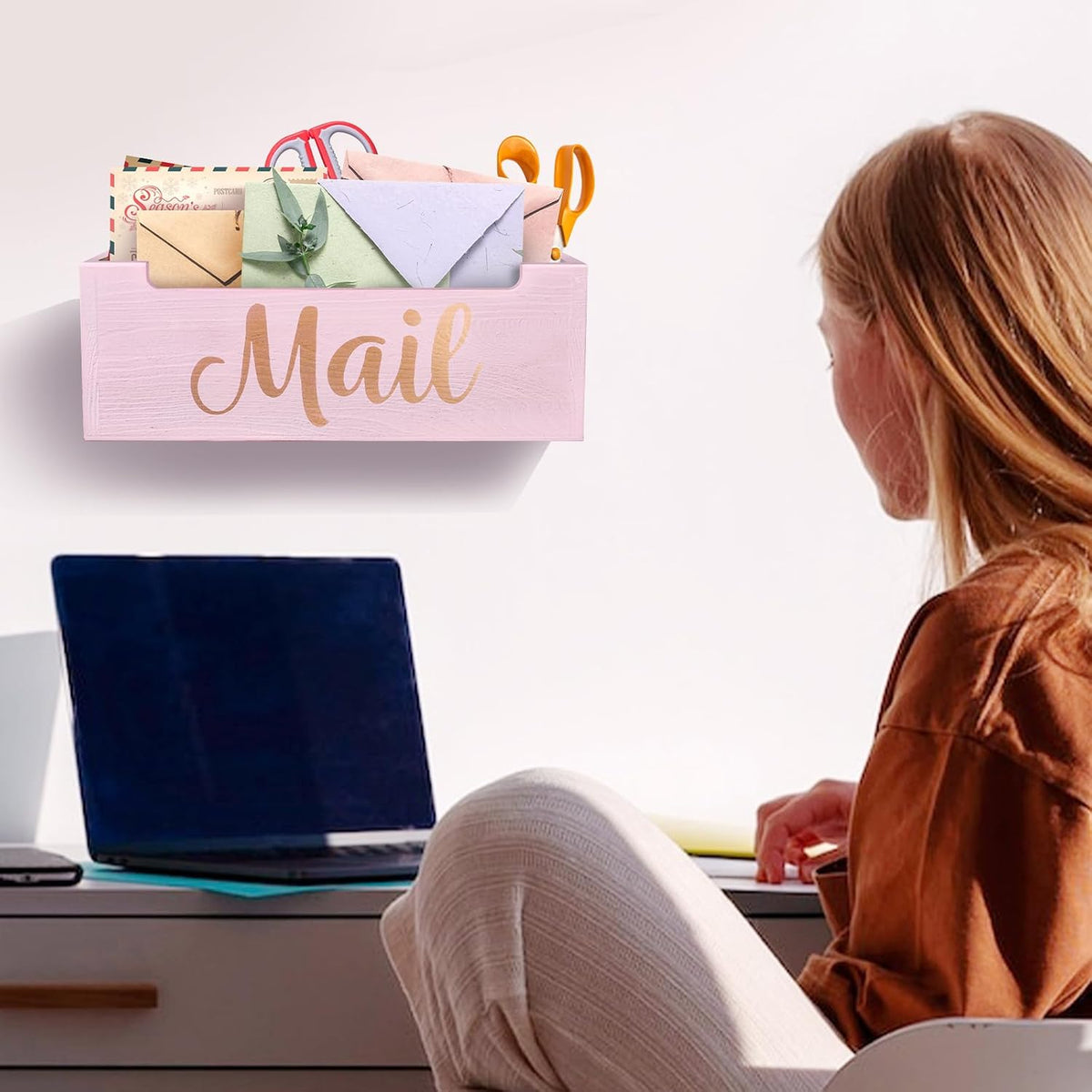 Wooden Mail Organizer Countertop