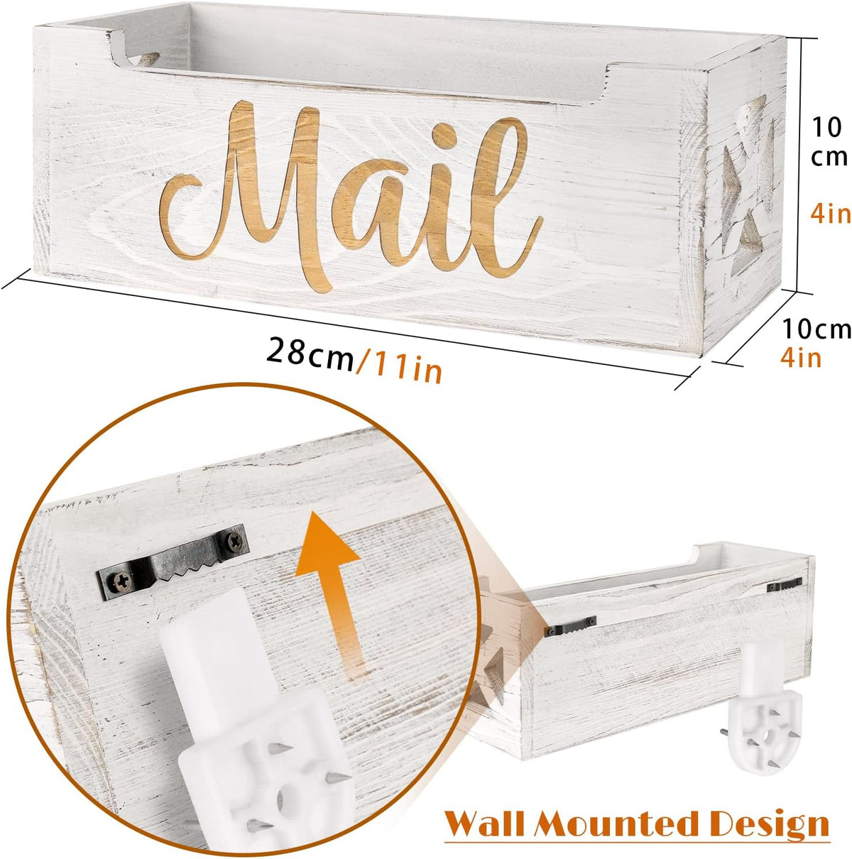 Wooden Mail Organizer Countertop