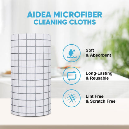 AIDEA Microfiber Cleaning Cloth Roll-75PK, Reusable Paper Towels 11.5×11.5"