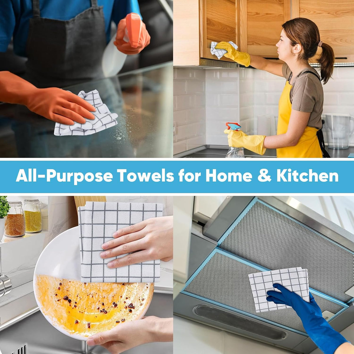 AIDEA Microfiber Cleaning Cloth Roll-75PK, Reusable Paper Towels 11.5×11.5"