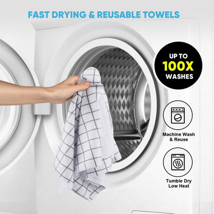 AIDEA Microfiber Cleaning Cloth Roll-75PK, Reusable Paper Towels 11.5×11.5"