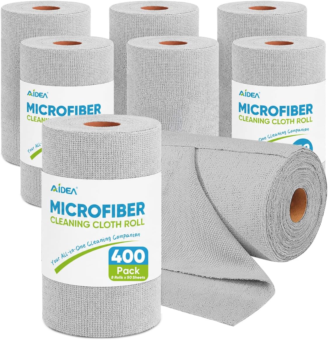 AIDEA Microfiber Cleaning Cloth Roll-75PK, Reusable Paper Towels 11.5×11.5"