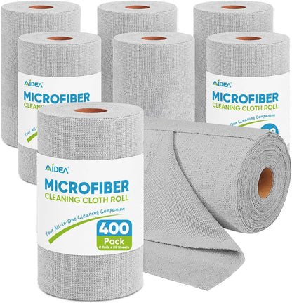 AIDEA Microfiber Cleaning Cloth Roll-75PK, Reusable Paper Towels 11.5×11.5"
