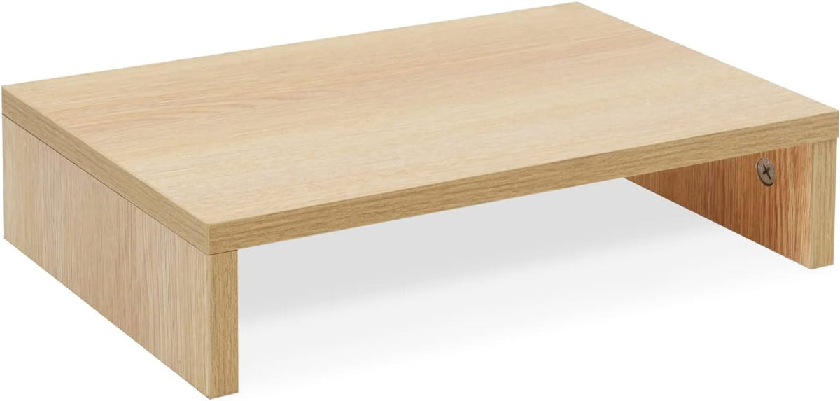 Wood Monitor Stand Riser for Desk - 14.2 inch, Small Laptop Stand