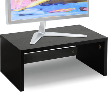 Wood Monitor Stand Riser for Desk - 14.2 inch, Small Laptop Stand