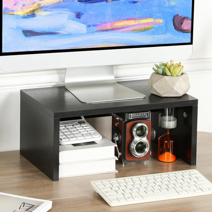 Wood Monitor Stand Riser for Desk - 14.2 inch, Small Laptop Stand