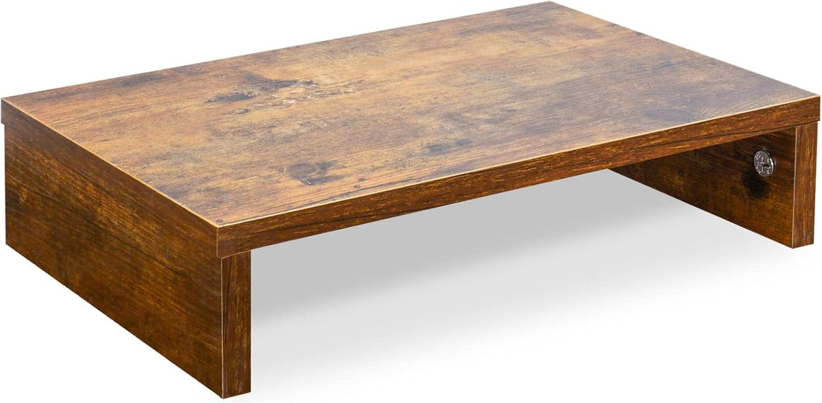 Wood Monitor Stand Riser for Desk - 14.2 inch, Small Laptop Stand