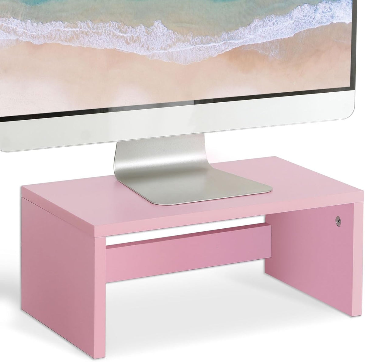 Wood Monitor Stand Riser for Desk - 14.2 inch, Small Laptop Stand