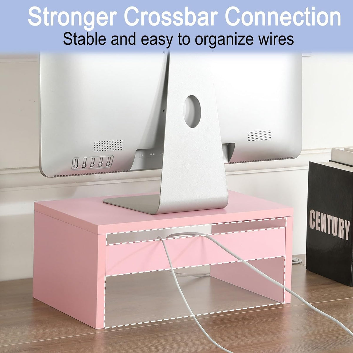 Wood Monitor Stand Riser for Desk - 14.2 inch, Small Laptop Stand
