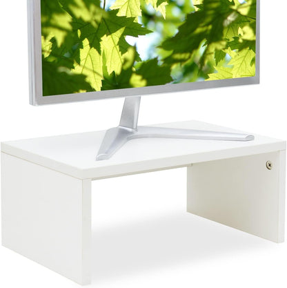 Wood Monitor Stand Riser for Desk - 14.2 inch, Small Laptop Stand