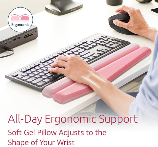 Duo Gel Mountain Wrist Rest for Keyboard, Wrist Pad for Full Size Keyboard, Ergonomic Wrist Pad for Computer, Non-Skid Computer Pad with Wrist Support, Pink K62677WW, 17.7" x 4.1"x 0.8”