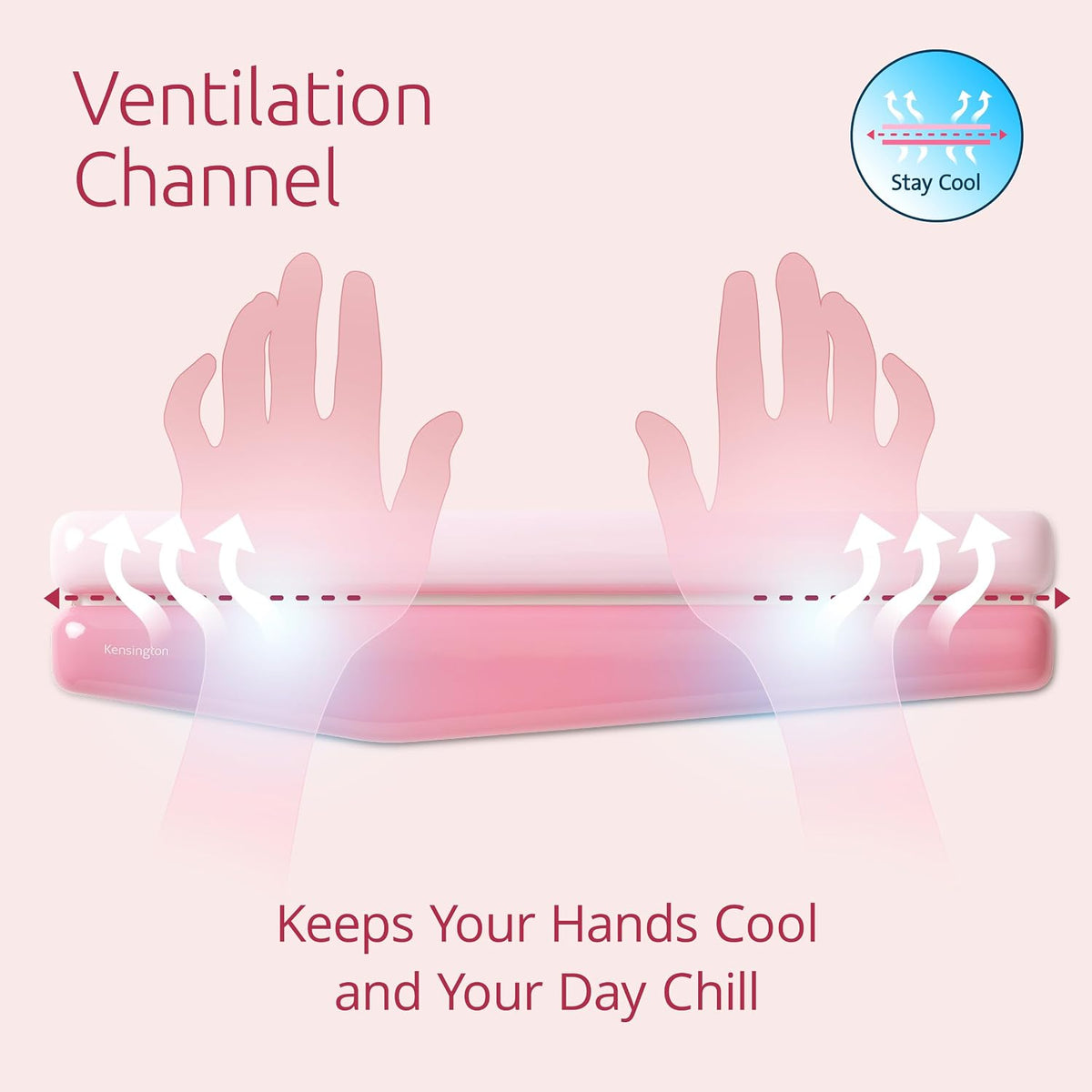 Duo Gel Mountain Wrist Rest for Keyboard, Wrist Pad for Full Size Keyboard, Ergonomic Wrist Pad for Computer, Non-Skid Computer Pad with Wrist Support, Pink K62677WW, 17.7" x 4.1"x 0.8”