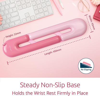 Duo Gel Mountain Wrist Rest for Keyboard, Wrist Pad for Full Size Keyboard, Ergonomic Wrist Pad for Computer, Non-Skid Computer Pad with Wrist Support, Pink K62677WW, 17.7" x 4.1"x 0.8”