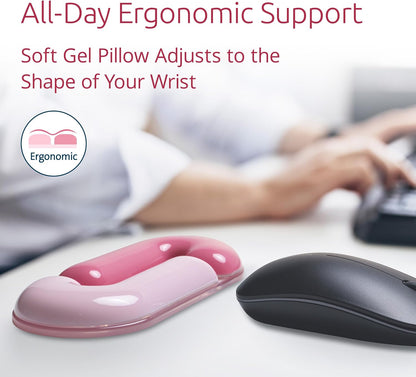 Duo Gel Mountain Wrist Rest for Keyboard, Wrist Pad for Full Size Keyboard, Ergonomic Wrist Pad for Computer, Non-Skid Computer Pad with Wrist Support, Pink K62677WW, 17.7" x 4.1"x 0.8”