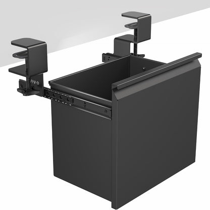 Black Clamp-on Under Desk Filing Cabinet, MOUNT-FCD1C-B