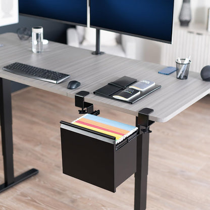 Black Clamp-on Under Desk Filing Cabinet, MOUNT-FCD1C-B