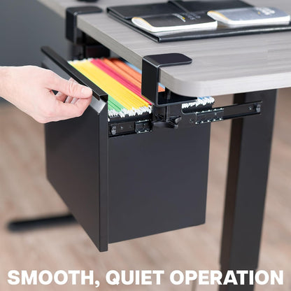 Black Clamp-on Under Desk Filing Cabinet, MOUNT-FCD1C-B