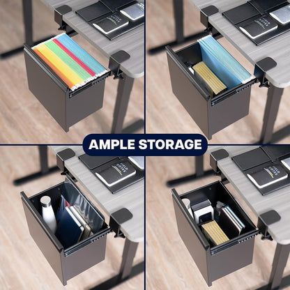 Black Clamp-on Under Desk Filing Cabinet, MOUNT-FCD1C-B