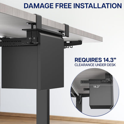 Black Clamp-on Under Desk Filing Cabinet, MOUNT-FCD1C-B