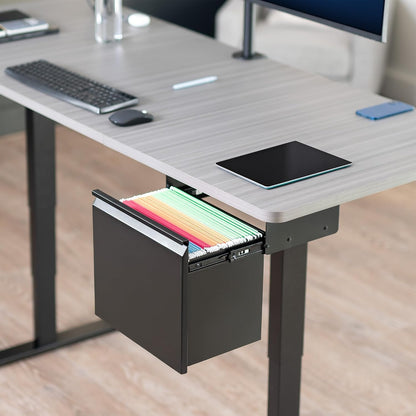 Black Clamp-on Under Desk Filing Cabinet, MOUNT-FCD1C-B