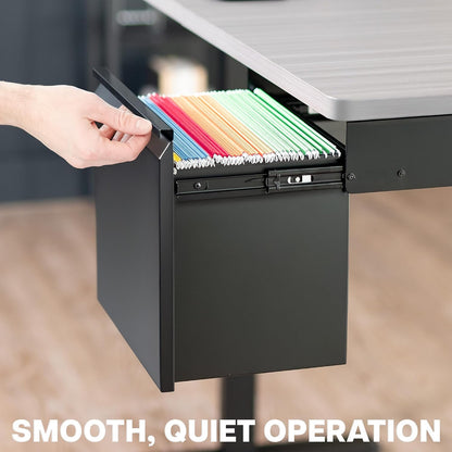 Black Clamp-on Under Desk Filing Cabinet, MOUNT-FCD1C-B
