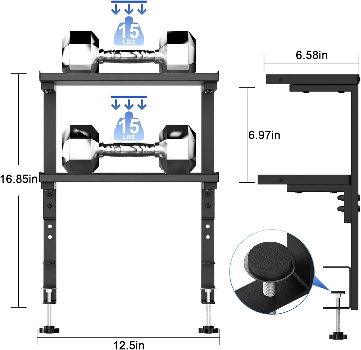 2 Tier Clamp on Desk Shelf