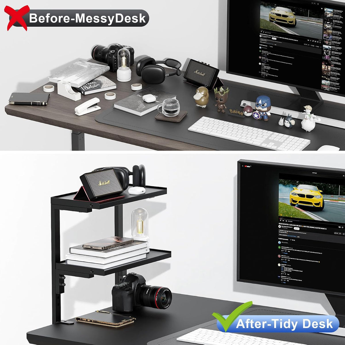 2 Tier Clamp on Desk Shelf