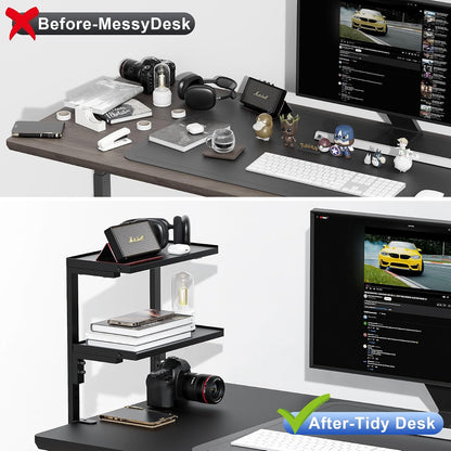 2 Tier Clamp on Desk Shelf