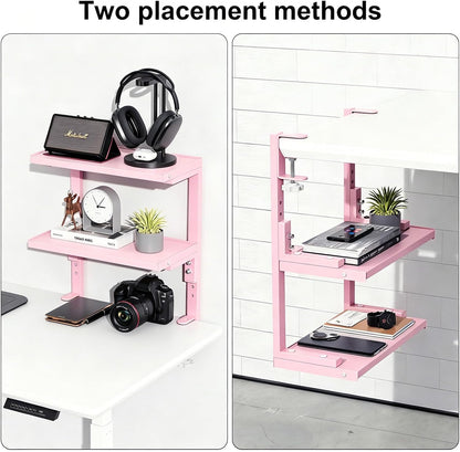 2 Tier Clamp on Desk Shelf