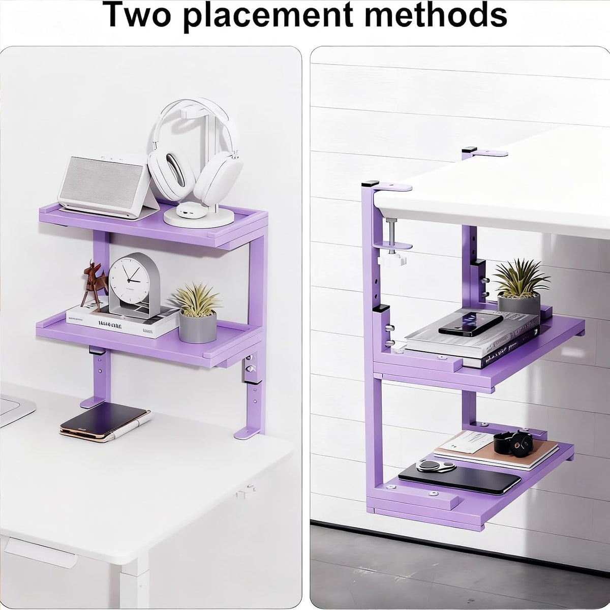 2 Tier Clamp on Desk Shelf
