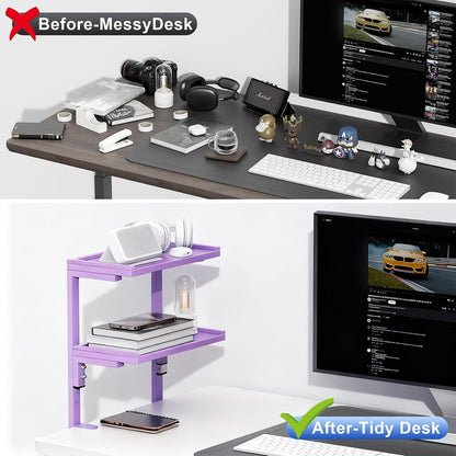2 Tier Clamp on Desk Shelf