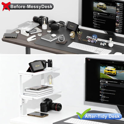 2 Tier Clamp on Desk Shelf
