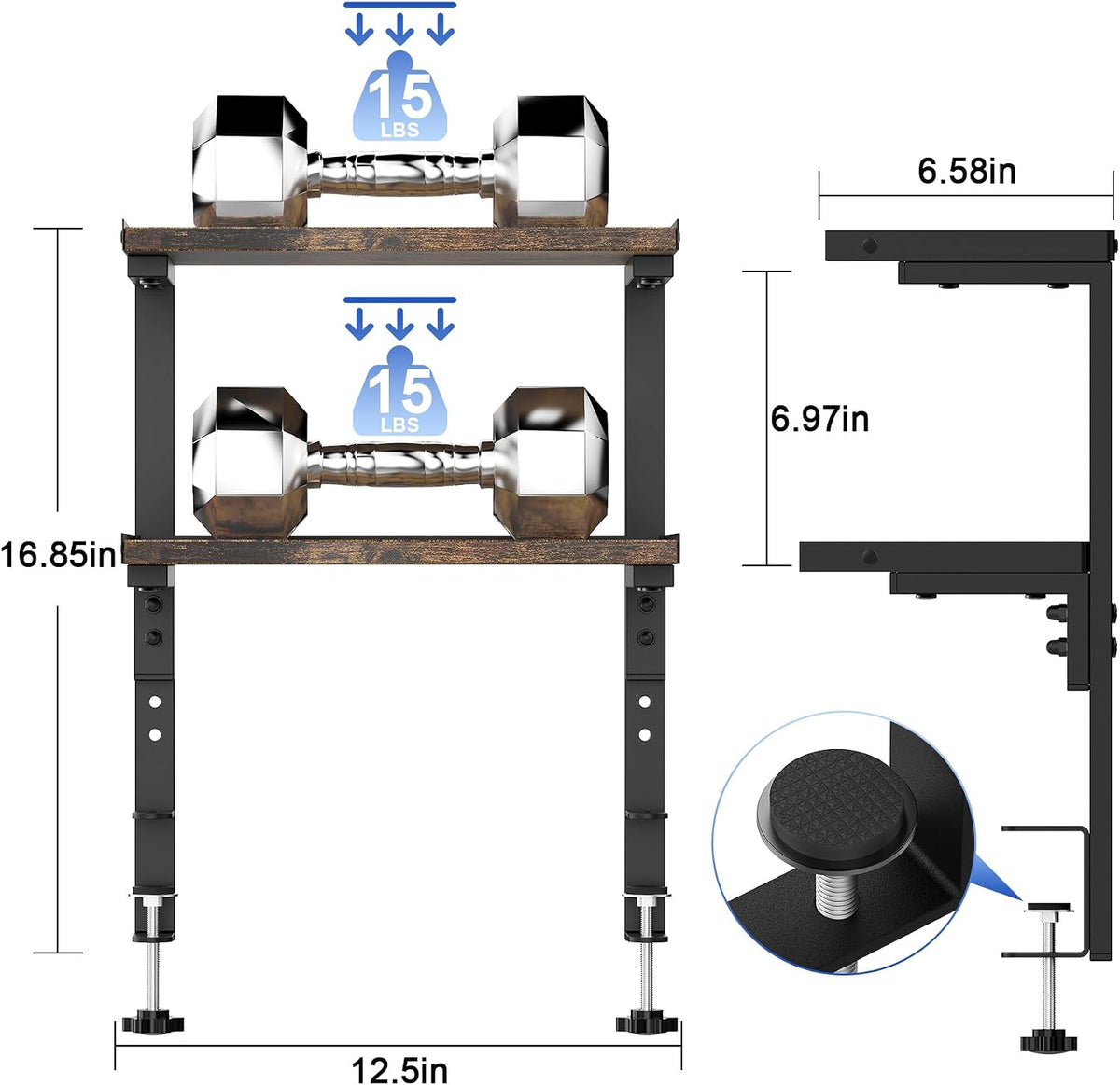 2 Tier Clamp on Desk Shelf