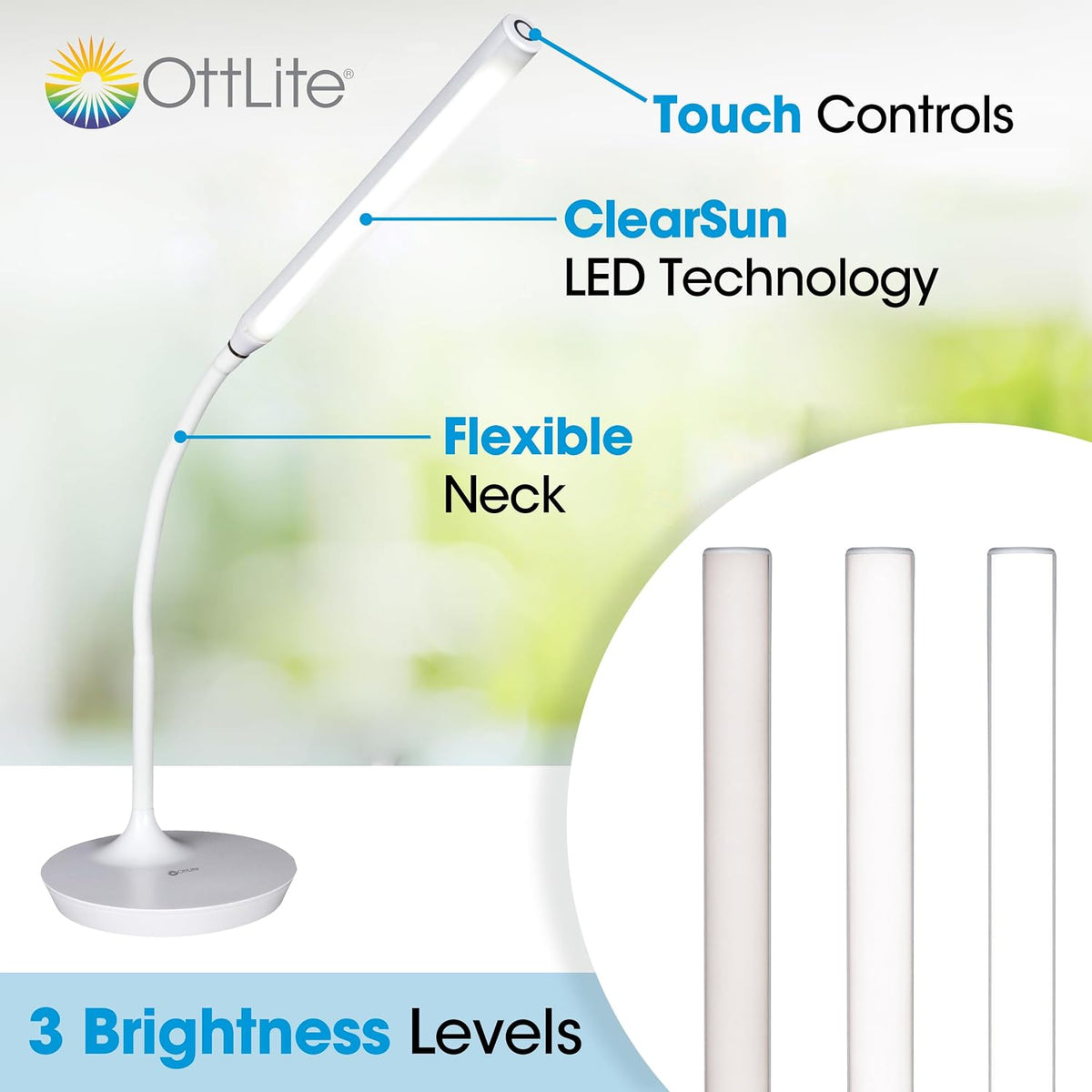 Extended Reach LED Desk Lamp, White