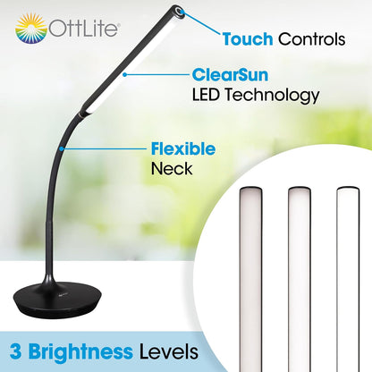 Extended Reach LED Desk Lamp, White