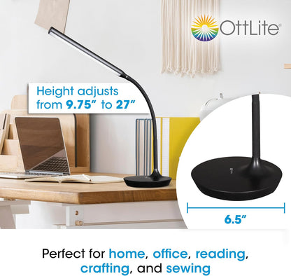 Extended Reach LED Desk Lamp, White