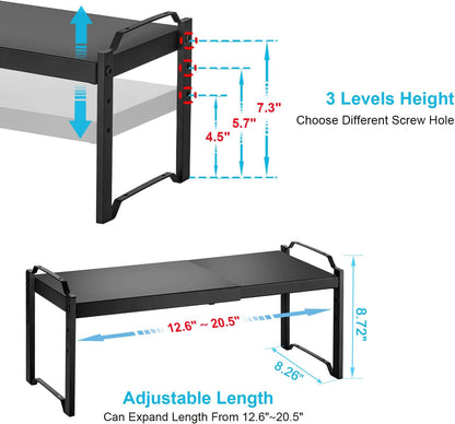 Expandable Cabinet Shelf Organizer, Adjustable kitchen Countertop Storage