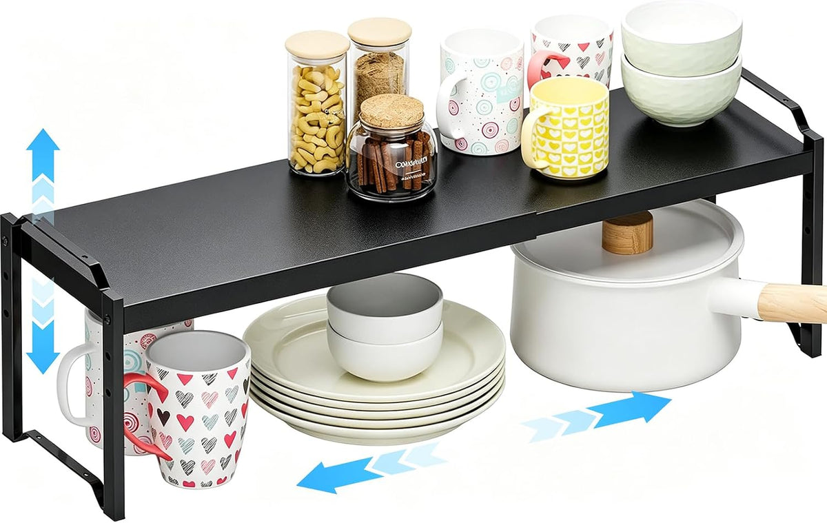 Expandable Cabinet Shelf Organizer, Adjustable kitchen Countertop Storage
