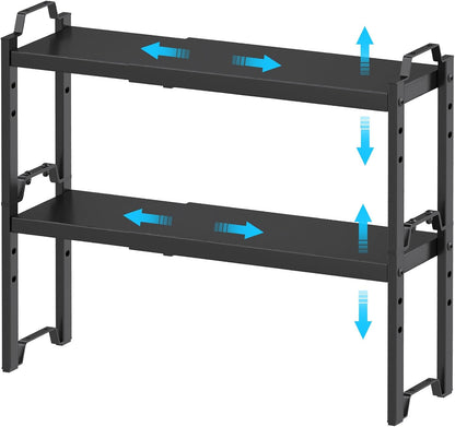 Expandable Cabinet Shelf Organizer, Adjustable kitchen Countertop Storage