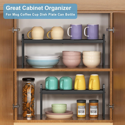 Expandable Cabinet Shelf Organizer, Adjustable kitchen Countertop Storage