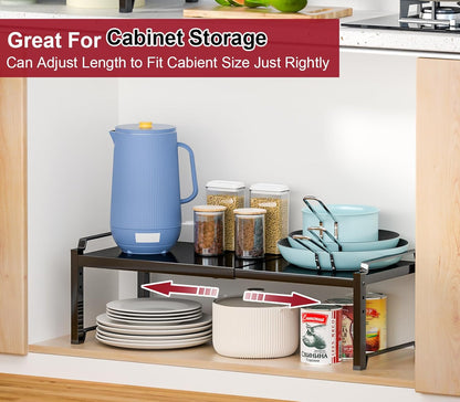 Expandable Cabinet Shelf Organizer, Adjustable kitchen Countertop Storage