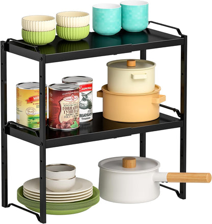 Expandable Cabinet Shelf Organizer, Adjustable kitchen Countertop Storage