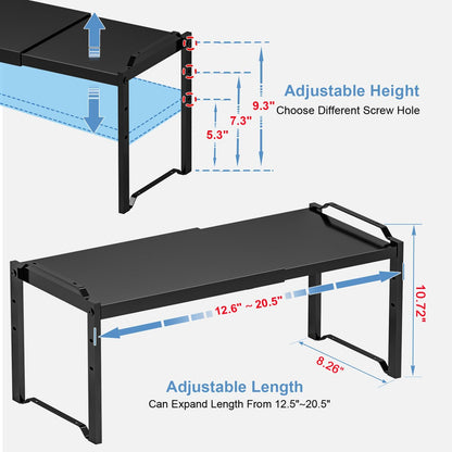 Expandable Cabinet Shelf Organizer, Adjustable kitchen Countertop Storage