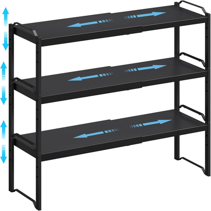 Expandable Cabinet Shelf Organizer, Adjustable kitchen Countertop Storage