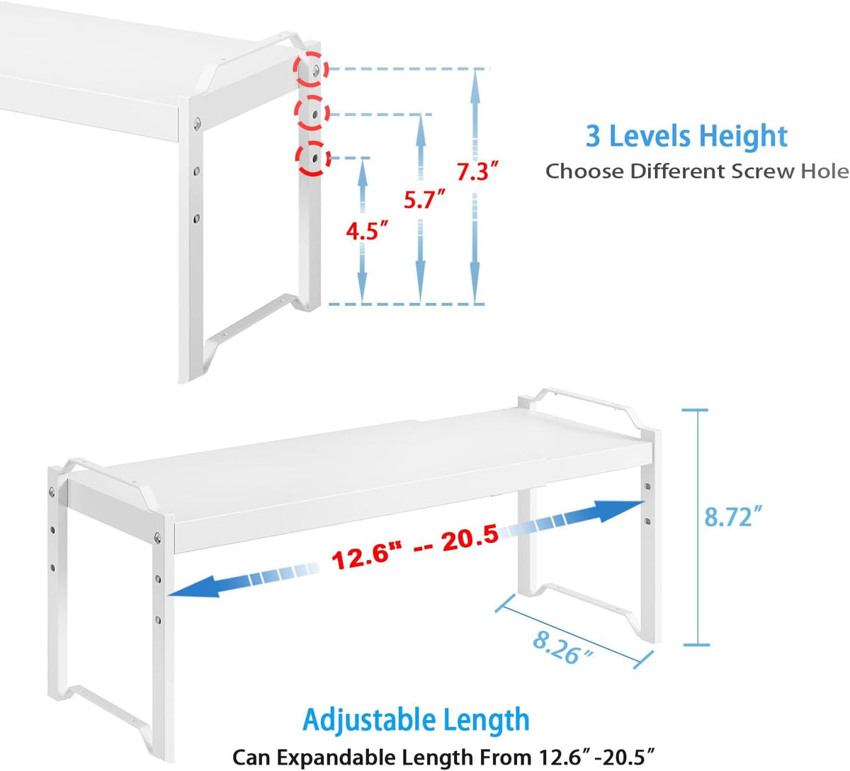 Expandable Cabinet Shelf Organizer, Adjustable kitchen Countertop Storage