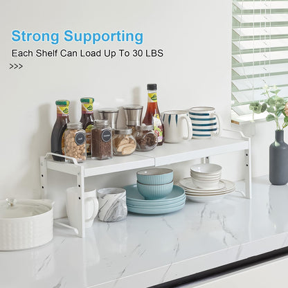 Expandable Cabinet Shelf Organizer, Adjustable kitchen Countertop Storage